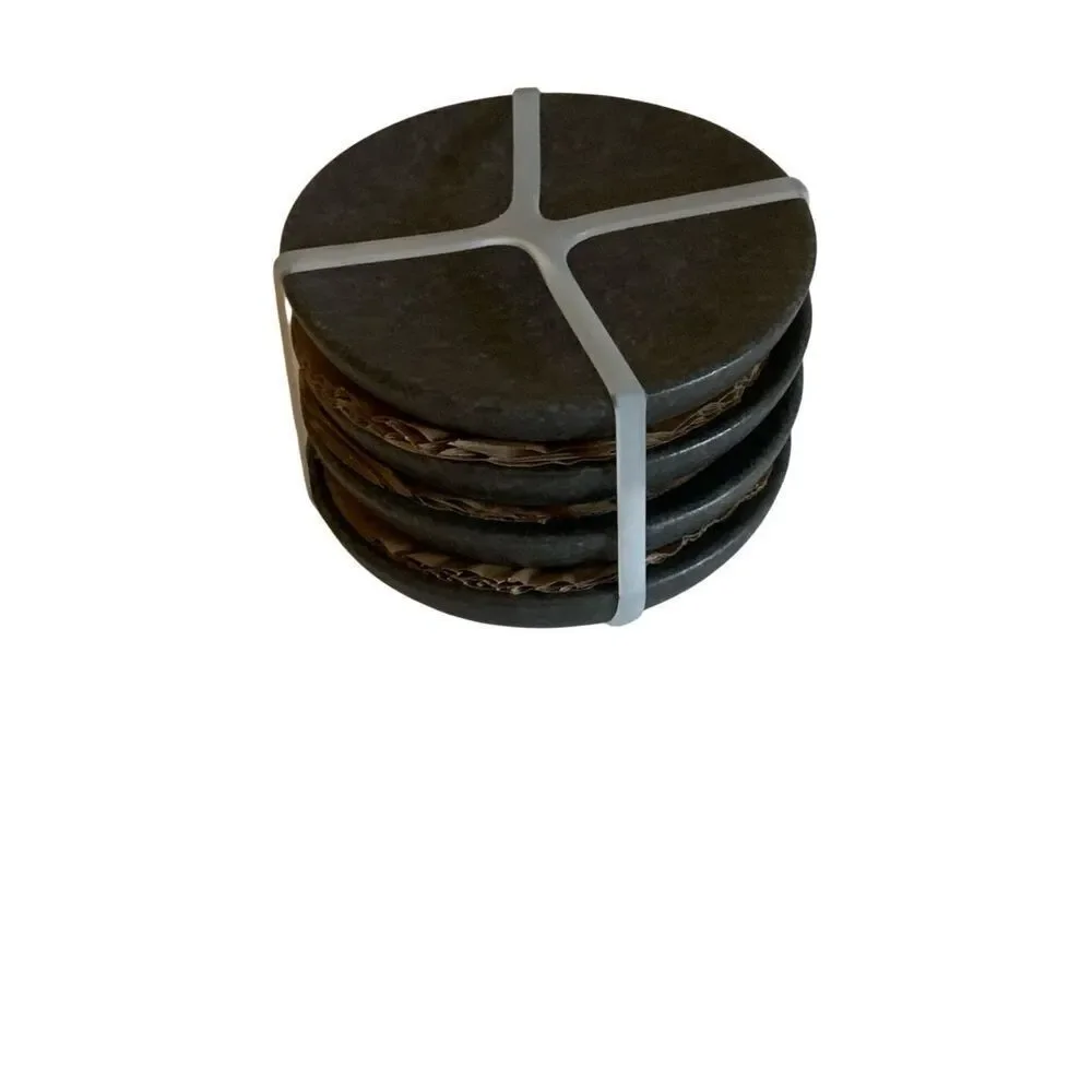 Crate & Barrel Coasters Set of 4 – Weathered Grey Earthenware NWT